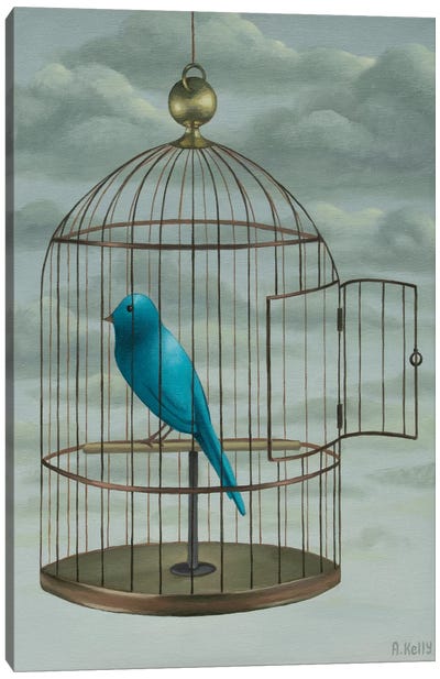 Blue Bird Canvas Art Print - Antoinette Kelly