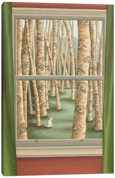 Even The Trees Have Eyes Canvas Art Print - Playful Surrealism