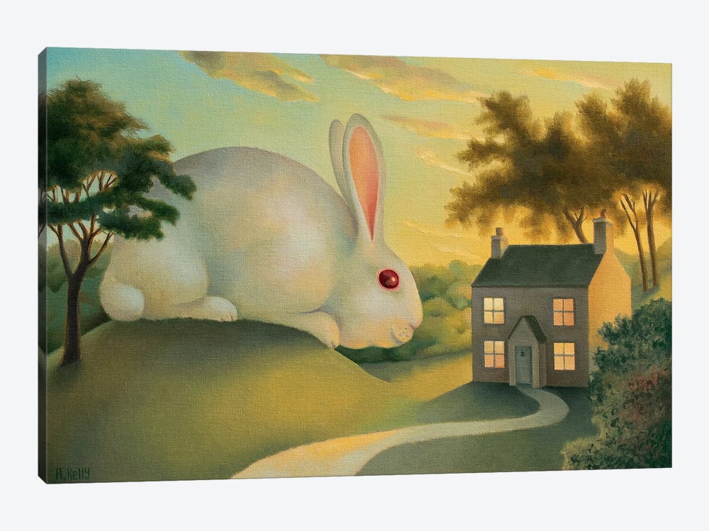 Big Bunny Is Watching You by Antoinette Kelly 1-piece Canvas Art