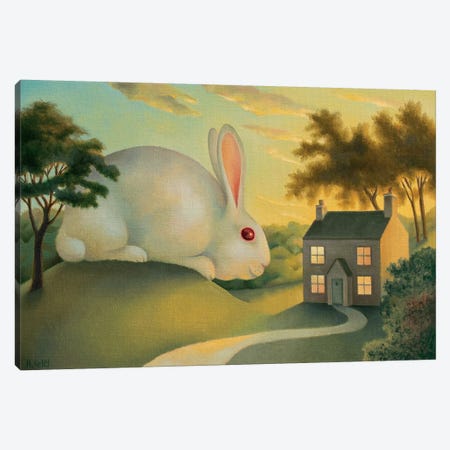 Big Bunny Is Watching You Canvas Print #AKE3} by Antoinette Kelly Canvas Wall Art