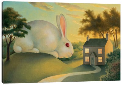 Big Bunny Is Watching You Canvas Art Print - Antoinette Kelly
