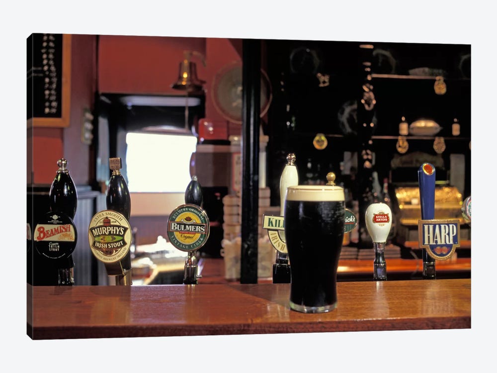 Glass Of Stout On The Bar, The Old Stand, Dublin, Republic Of Ireland by Alan Klehr 1-piece Art Print