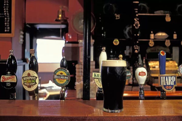 Dublin: Glass Of Stout On The Bar, The Old Stand, Dublin, Republic Of Ireland by Alan Klehr