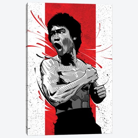 Bruce Lee Red Canvas Print #AKM117} by Nikita Abakumov Canvas Print