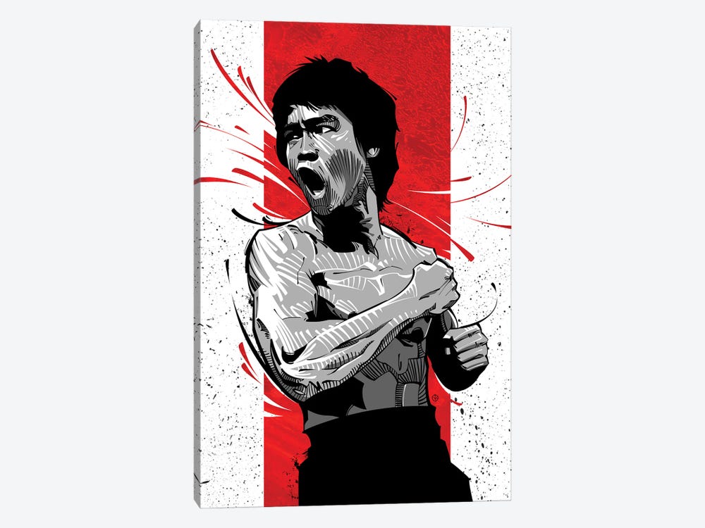 Bruce Lee Red by Nikita Abakumov 1-piece Canvas Artwork