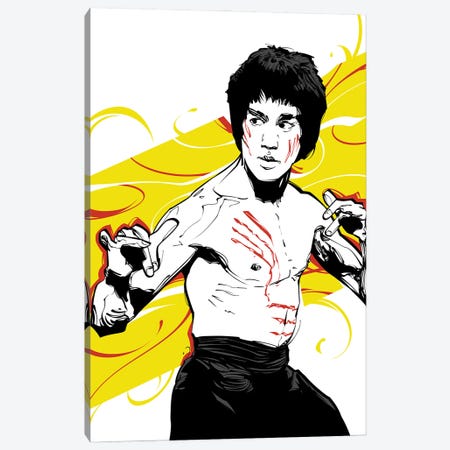Bruce Lee Yellow Canvas Print #AKM118} by Nikita Abakumov Canvas Artwork