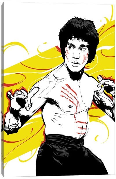 Bruce Lee Yellow Canvas Art Print - Bruce Lee