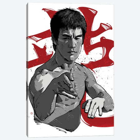 Bruce Lee Fight Canvas Print #AKM119} by Nikita Abakumov Canvas Artwork