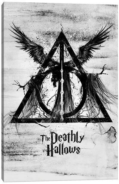The Deathly Hallows Canvas Art Print - Black & White Graphics & Illustrations