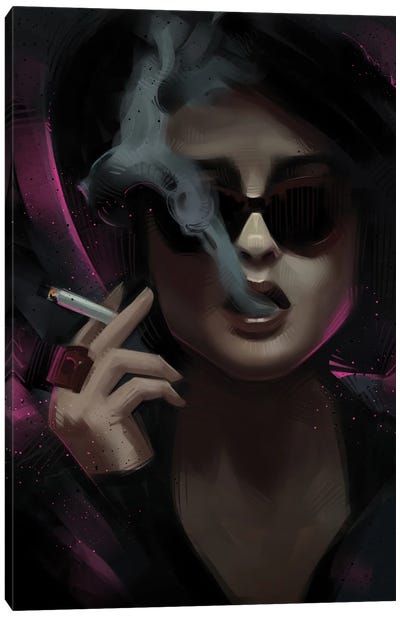 Marla Singer Canvas Art Print - Smoking Art