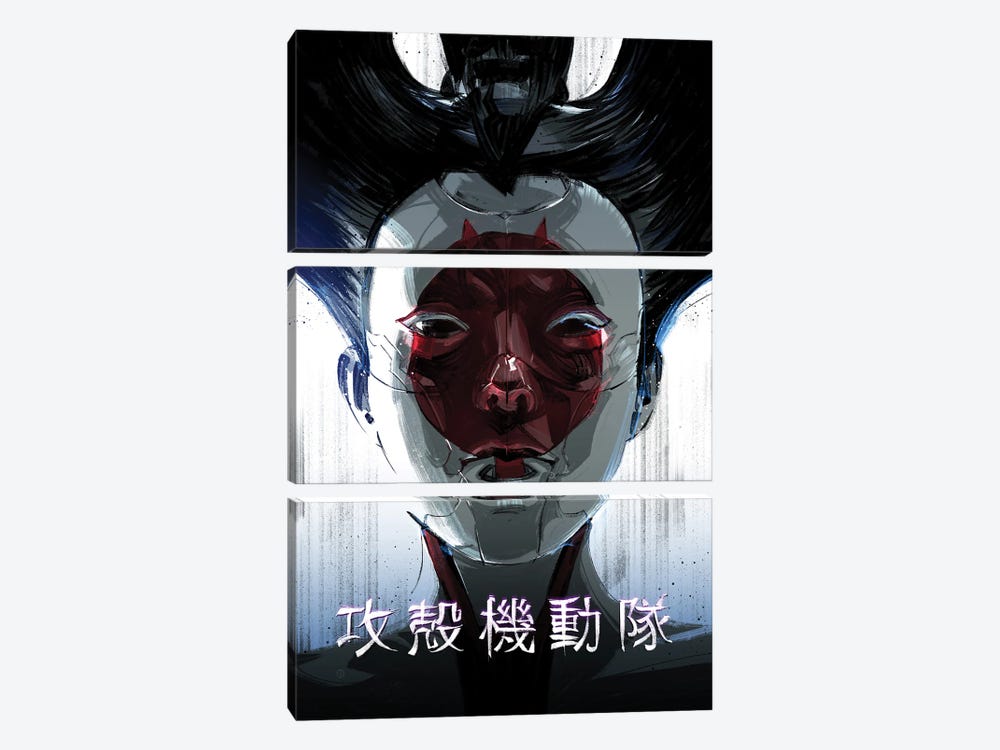 Ghost In The Shell by Nikita Abakumov 3-piece Canvas Print