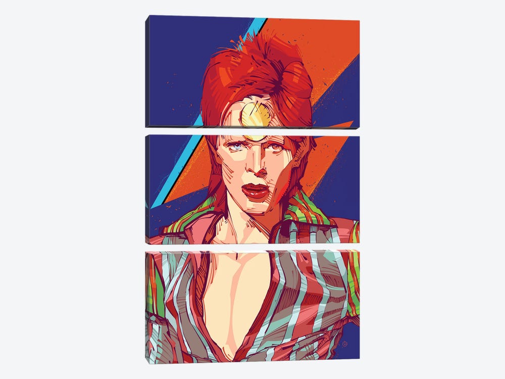 David Bowie I by Nikita Abakumov 3-piece Canvas Art Print