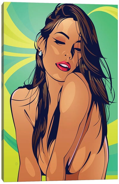 Topless Girl Canvas Art Print - Nikita Abakumov