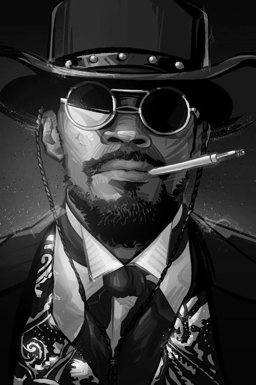 Django In Black and White by Nikita Abakumov wall art