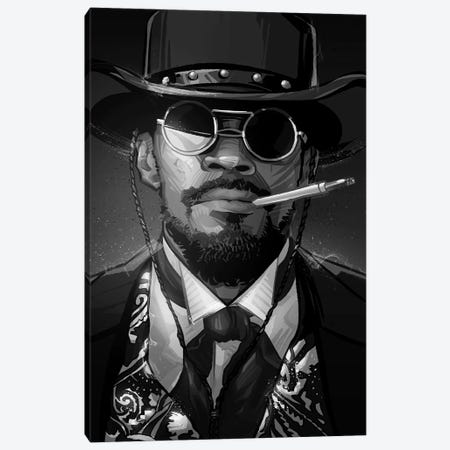 Django In Black and White Canvas Print #AKM17} by Nikita Abakumov Canvas Print