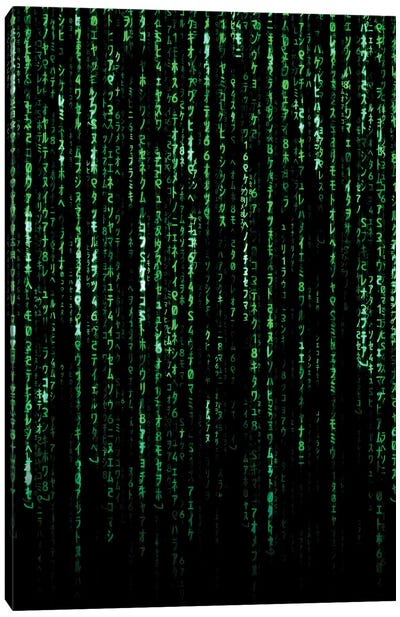 Matrix Code Canvas Art Print - Nineties Nostalgia Art