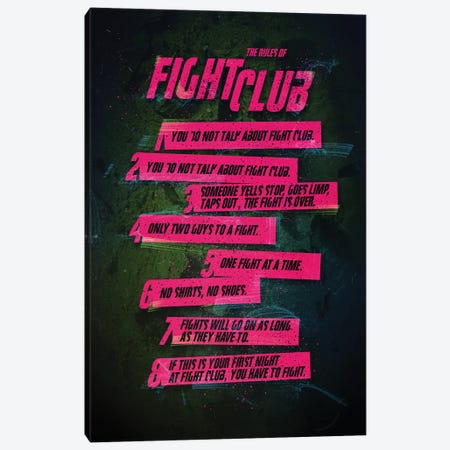 Fight Club Rules Canvas Print #AKM23} by Nikita Abakumov Canvas Art Print