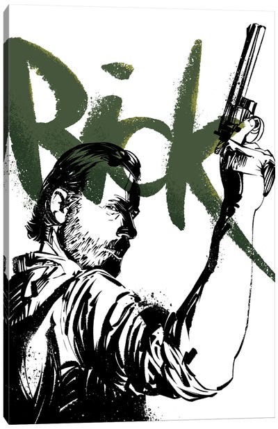 The Walking Dead Rick Canvas Art Print - Horror TV Show Art