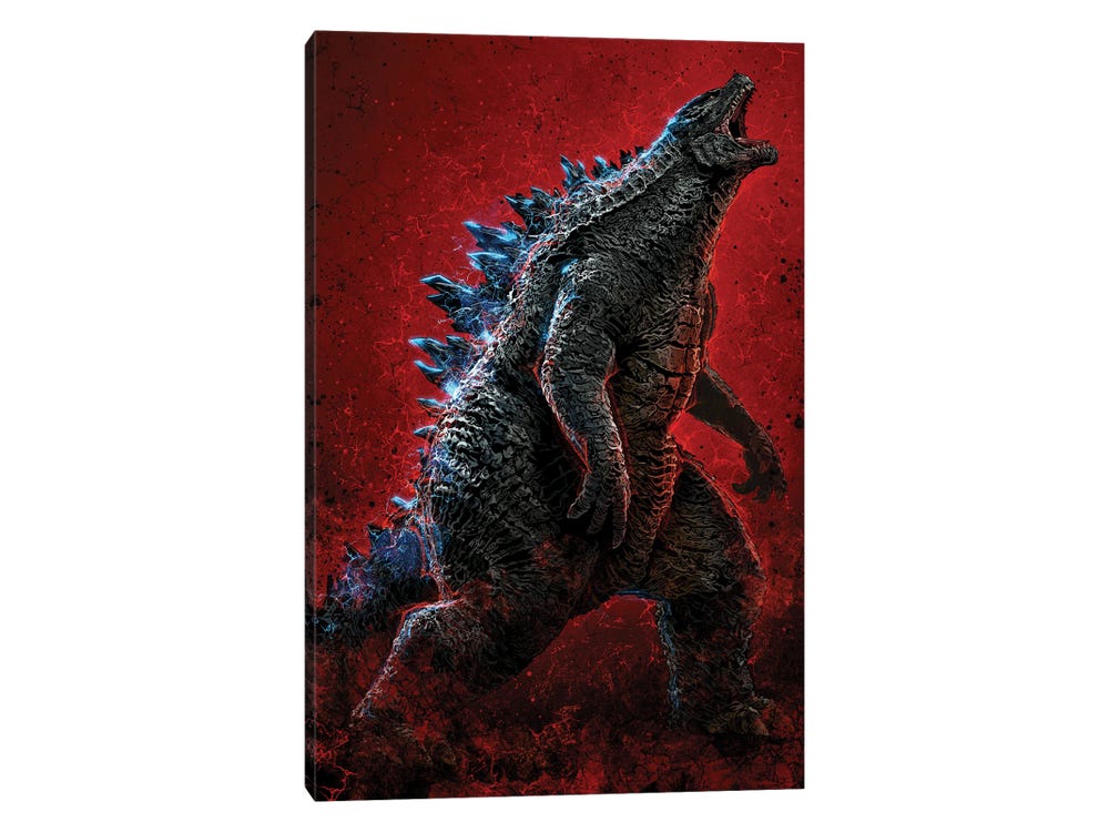 Alberto Perez Large Canvas Art Prints - Circle King of Monsters ( Television & Movies > Movies > Science Fiction Movies > Godzilla art) - 60x40 in