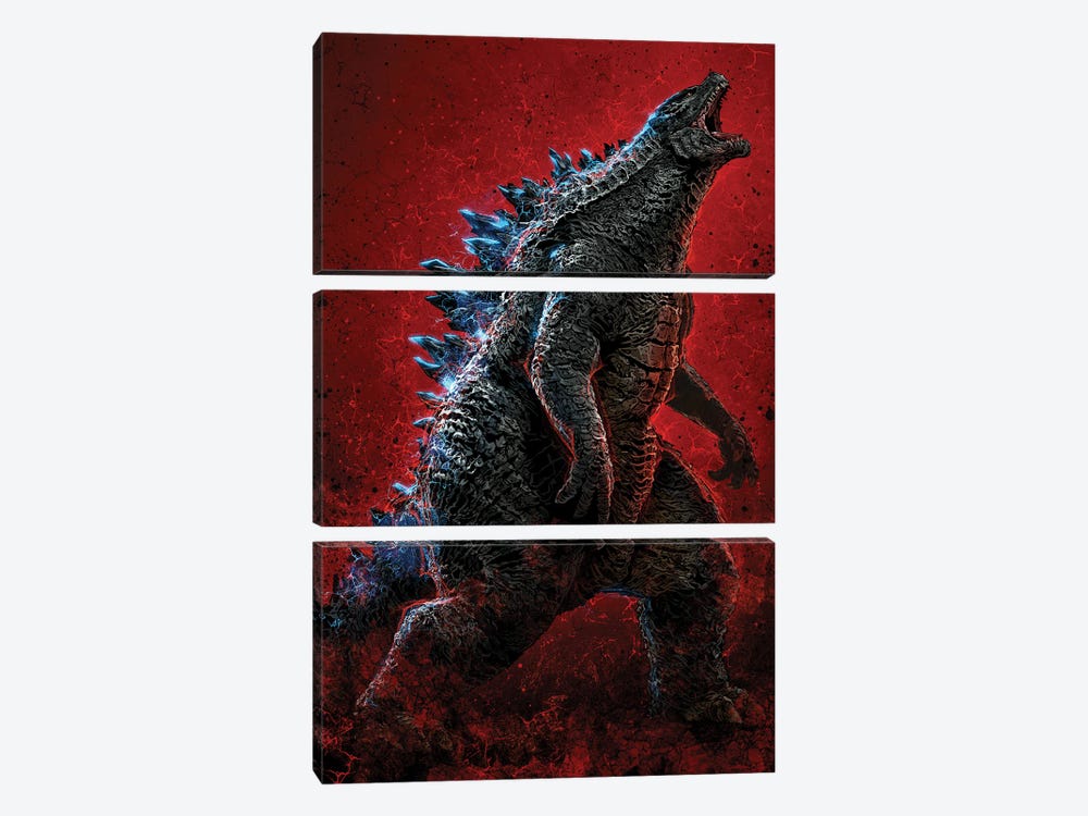 Godzilla by Nikita Abakumov 3-piece Art Print