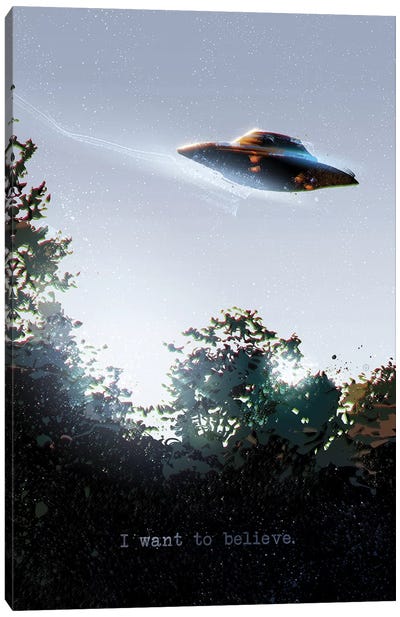 I Want To Believe Canvas Art Print - Space Fiction Art