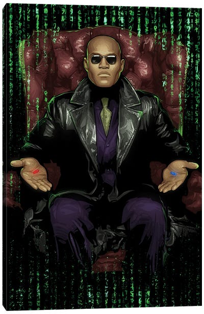 The Matrix Chair Canvas Art Print - Nineties Nostalgia Art