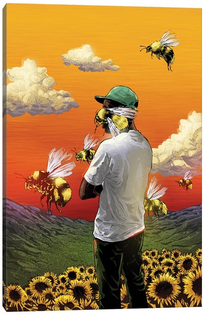 Flower Boy Canvas Art Print - Bee Art