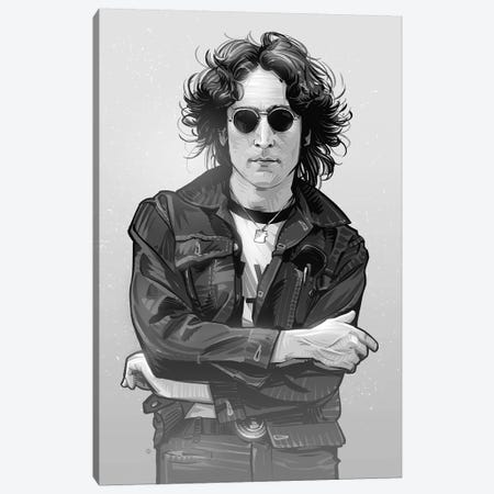 John Lennon In Black And White Canvas Print #AKM35} by Nikita Abakumov Art Print