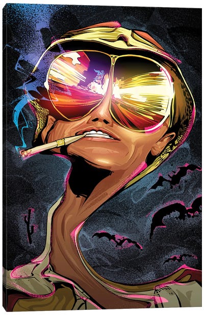 Fear And Loathing Night Canvas Art Print - Biographical Movie Art