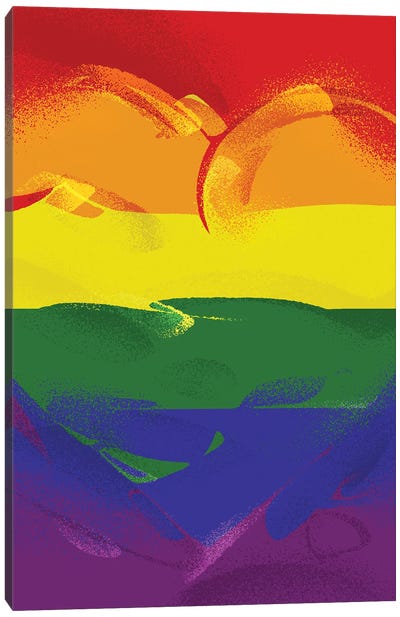 Pride Heart Canvas Art Print - LGBTQ+ Art