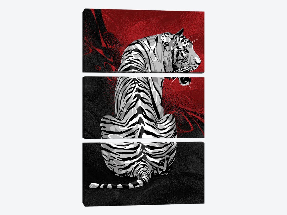 White Tiger by Nikita Abakumov 3-piece Canvas Art