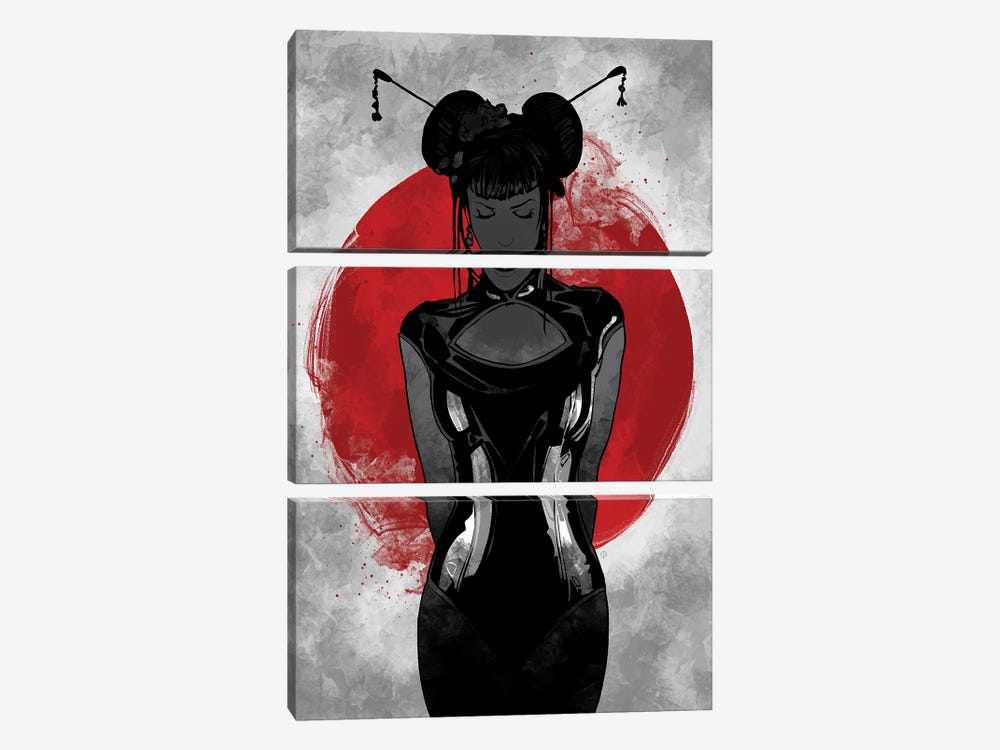 Geisha Bushido by Nikita Abakumov 3-piece Canvas Print