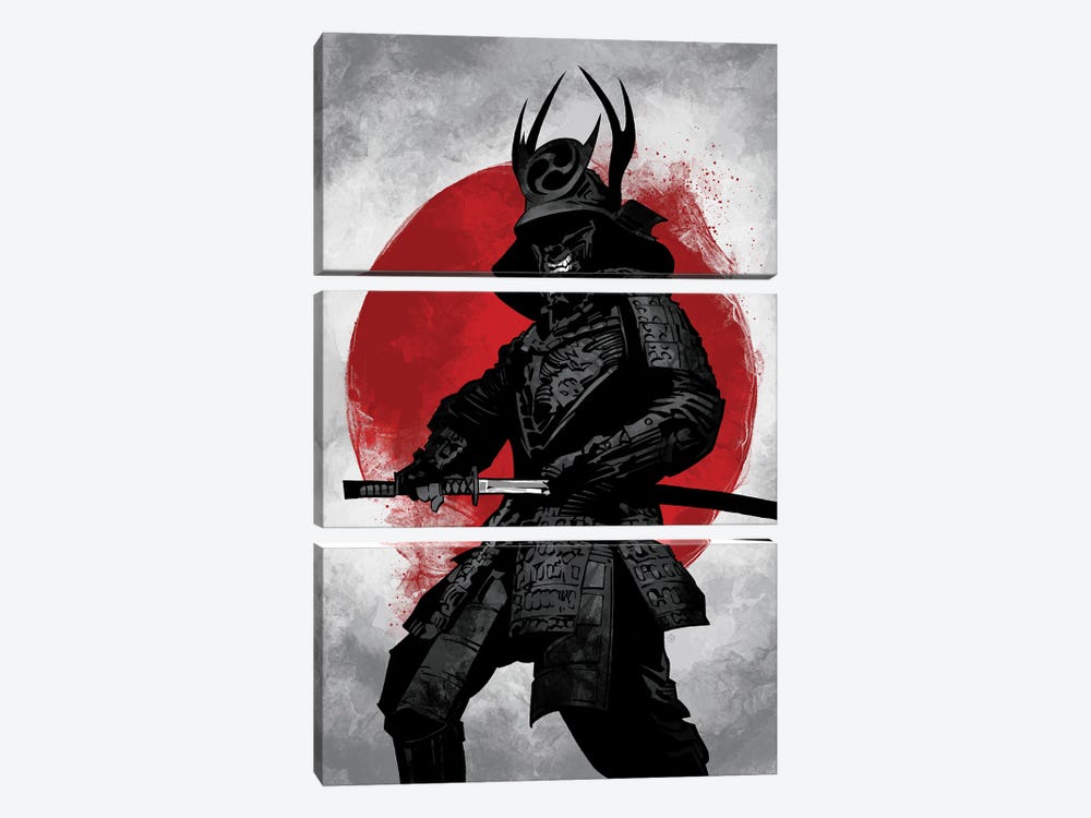Samurai II Bushido by Nikita Abakumov 3-piece Canvas Wall Art
