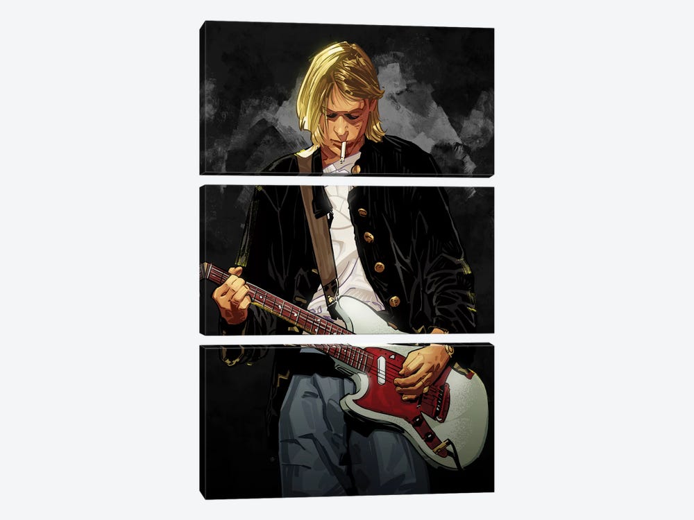 Kurt Cobain by Nikita Abakumov 3-piece Canvas Art