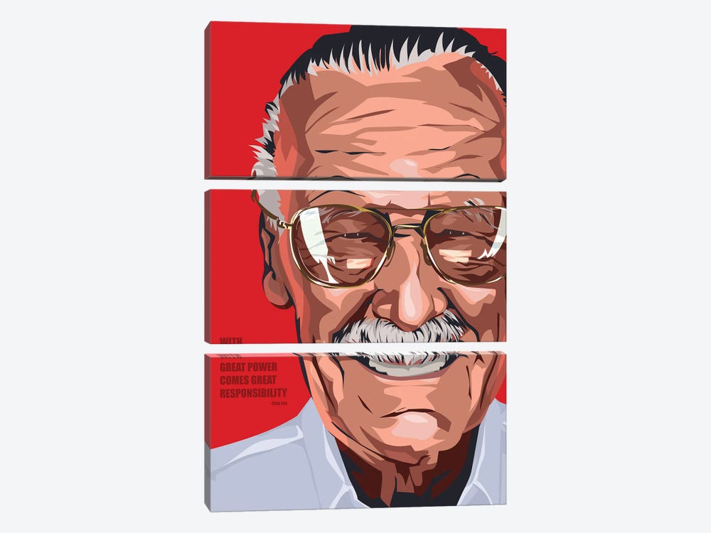 Stan Lee by Nikita Abakumov 3-piece Canvas Artwork