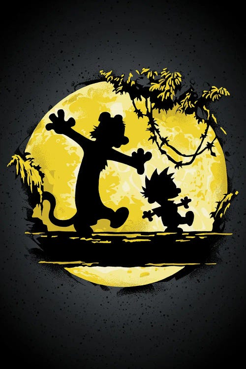 calvin and hobbes black and white wallpaper