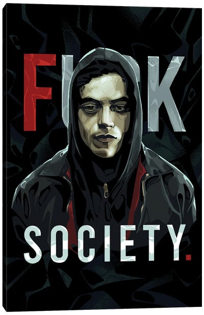 Mr Robot F Society Canvas Art Print - Crime Drama TV Show Art