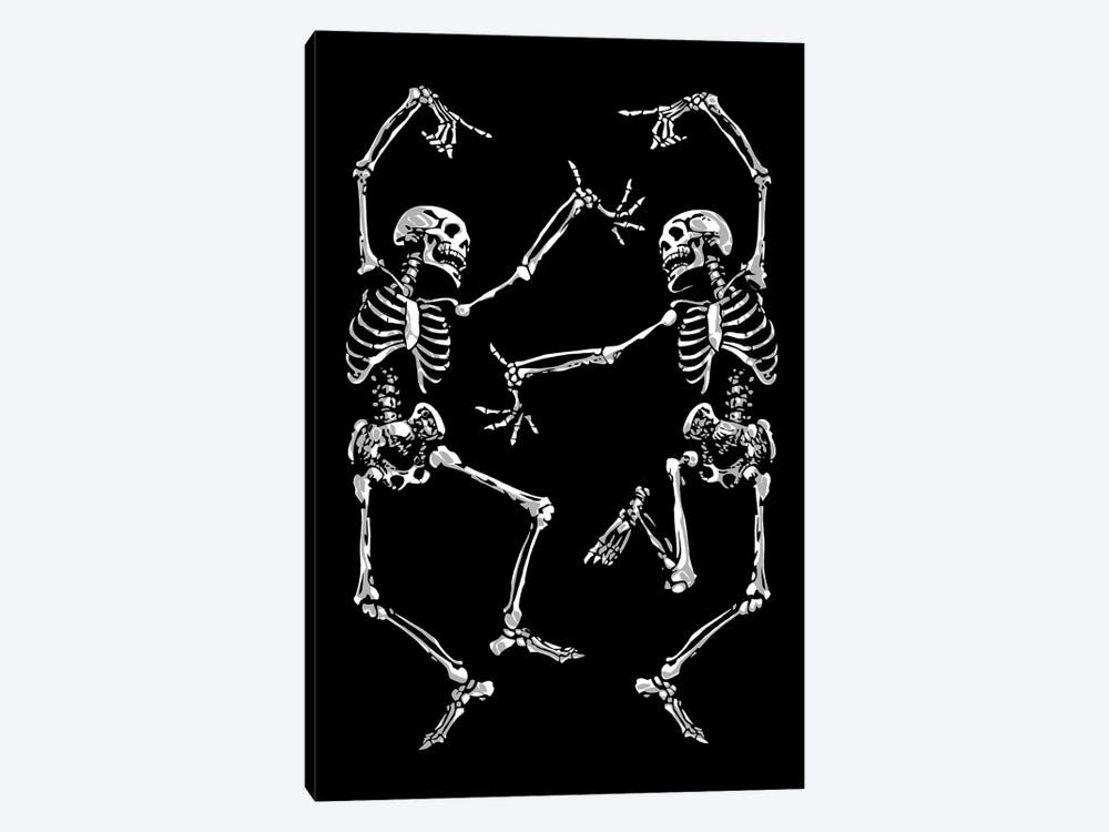 Dancing Skeletons Black by Nikita Abakumov 1-piece Canvas Wall Art
