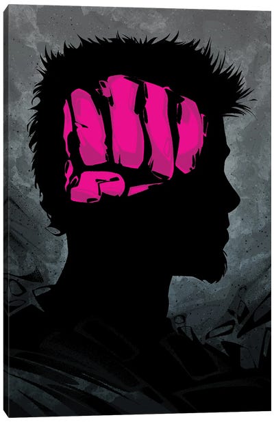 Fight Club Fist Brain Canvas Art Print - Brad Pitt