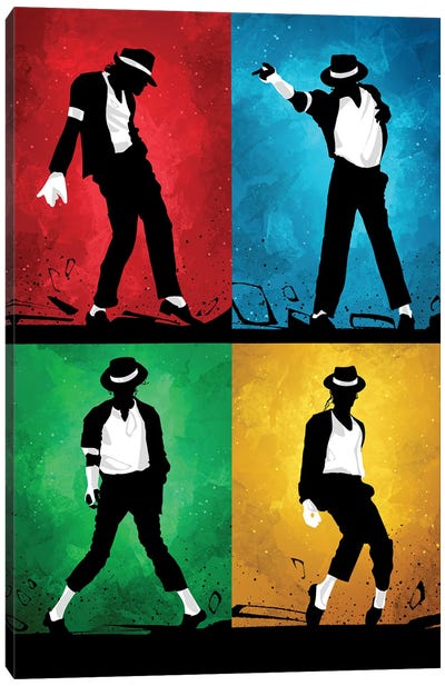 Michael Jackson Silhouettes Canvas Art Print - Eighties Nostalgia Art