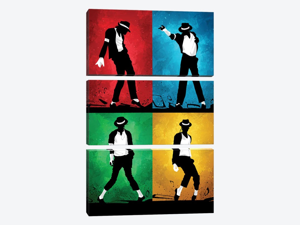 Michael Jackson Silhouettes by Nikita Abakumov 3-piece Canvas Print