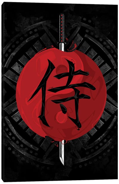 Samurai Yin Yang Canvas Art Print - Samurai Art