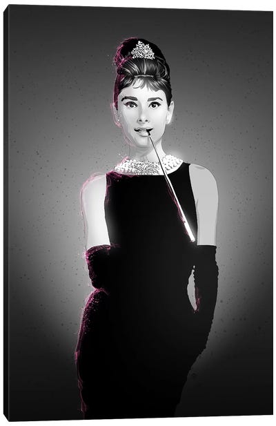 Audrey Hepburn Canvas Art Print - Holly Golightly
