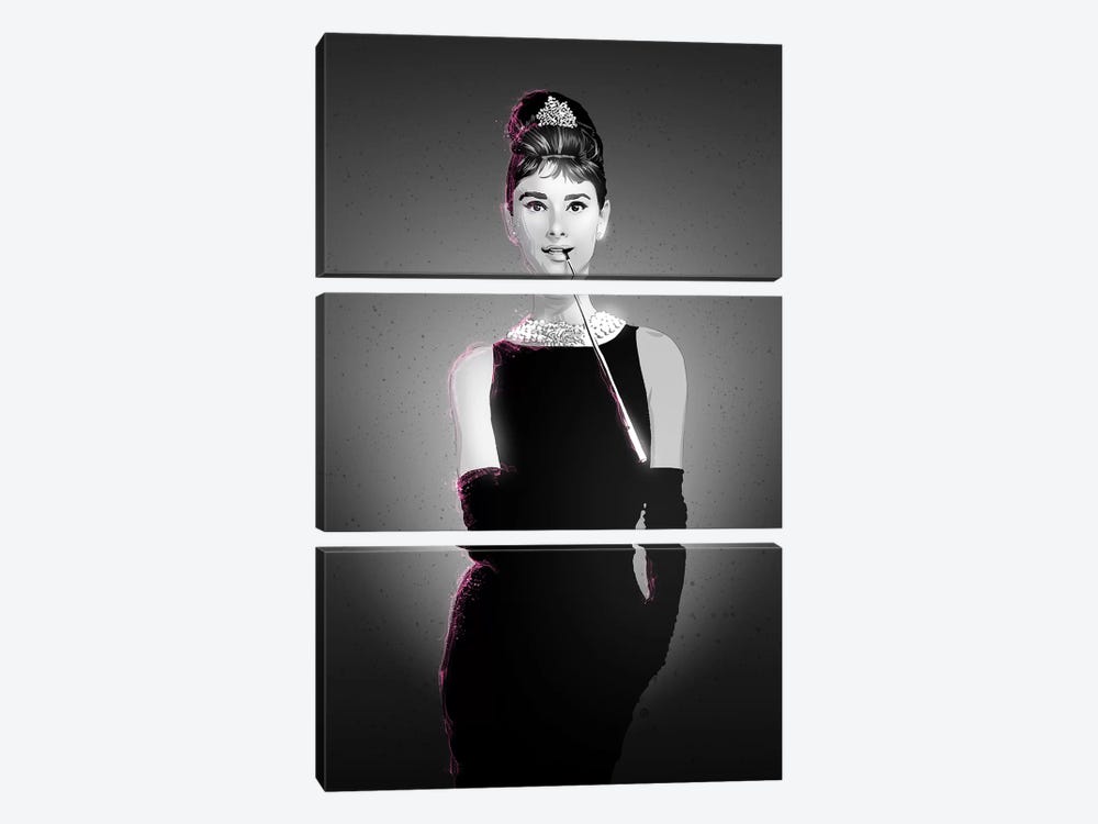 Audrey Hepburn by Nikita Abakumov 3-piece Canvas Print