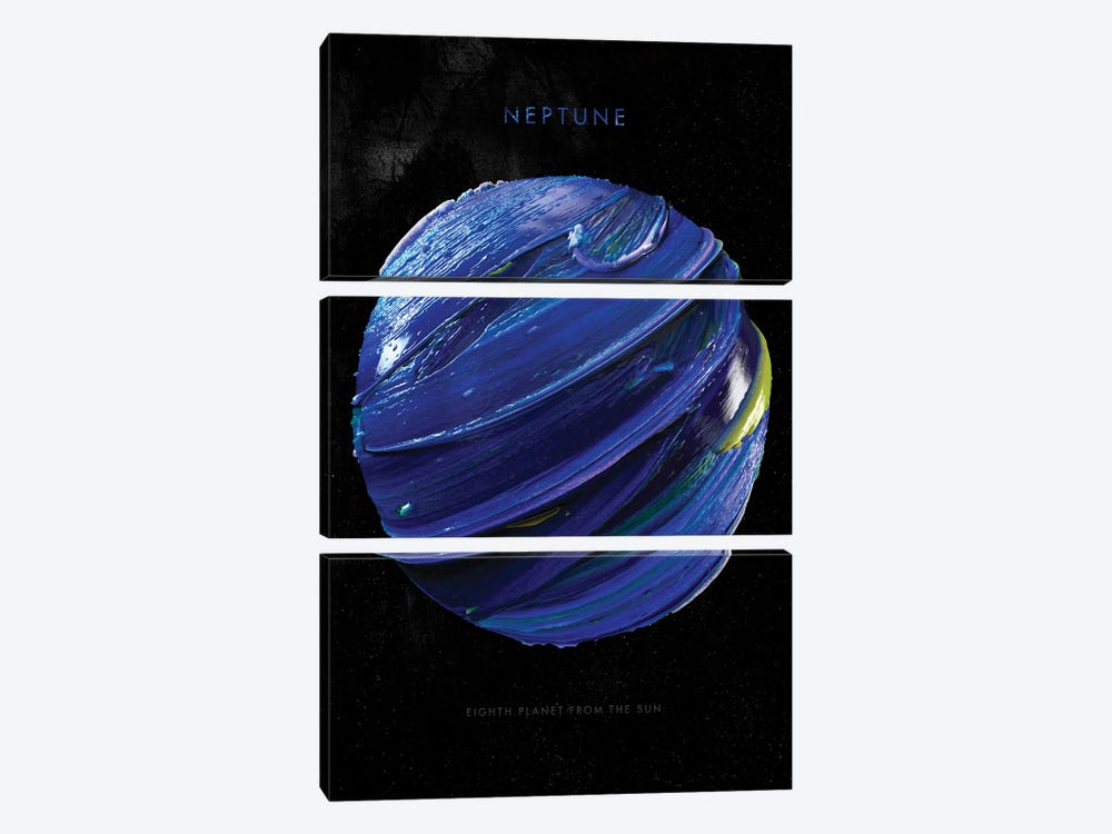 Solar System Neptune by Nikita Abakumov 3-piece Canvas Print