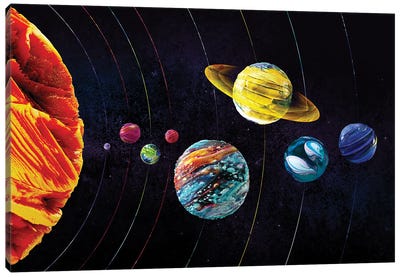 Solar System Landscape Canvas Art Print - Solar System Art