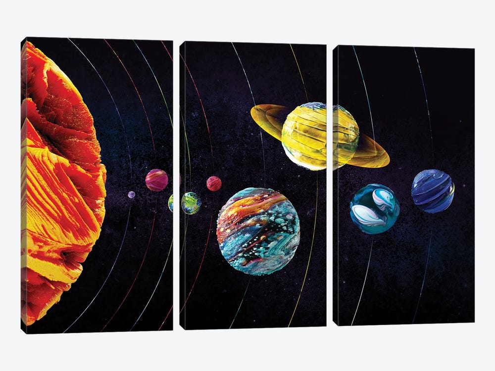 Solar System Landscape by Nikita Abakumov 3-piece Canvas Wall Art