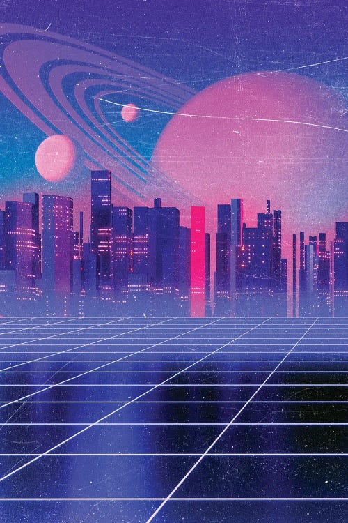 Retro Futurism Synthwave I by Nikita Abakumov wall art