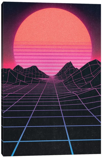 Retro Futurism Synthwave IV Canvas Art Print - Nikita Abakumov