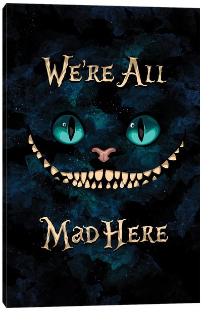 Alice In Wonderland Canvas Art Print - Animal Typography